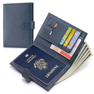 Sınır ötesi hakiki deri kadın ultra ince pasaport tutucu RFID cüzdan ilk katman inek derisi bilet tutucu pasaport belge depolama kart tutucu - 10