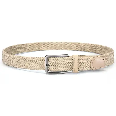 2025 Men's Youth Woven Canvas Belt Elastic Woven Belt Fashion Men's Woven Trouser Belt - 11