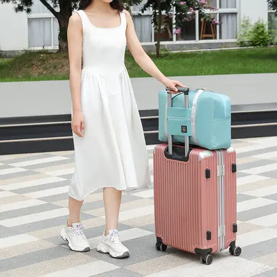 Portable Travel Airplane Clothes Storage Bag Multifunctional Large Capacity Foldable Quilt Travel Bag Moving Luggage Bag - 4