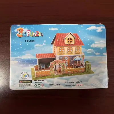 3D-Puzzle-Spielzeug, Kinder-Lernbausteine zum Stecken, Kindergarten-Schüler DIY-Haus, Preis und Geschenk