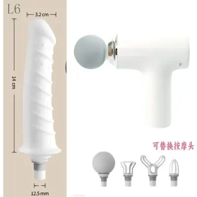 Multifunktionale Mini-Massagepistole mit Silikon-Zubehörköpfen - 4