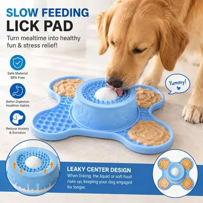 3-in-1 Silicone Lick Mat for Cats and Dogs, Non-Slip