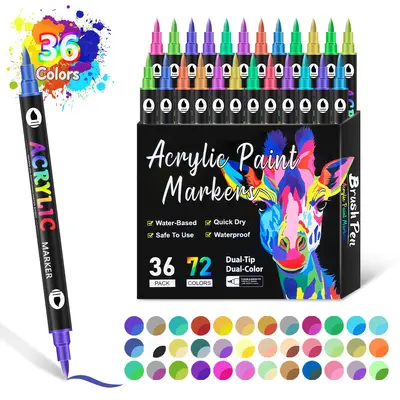 Doppelkopf-Acrylmarker, 72-Farben-Set für Kinder - 9