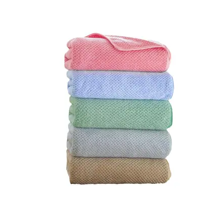 Pineapple pattern coral fleece bath towel set, 3-piece cotton