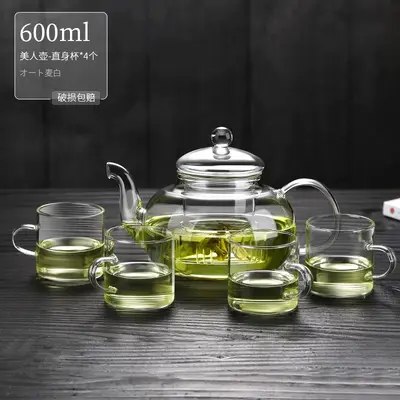 High Borosilicate Glass Teapot Set, Open Flame Safe, With Filter - 11