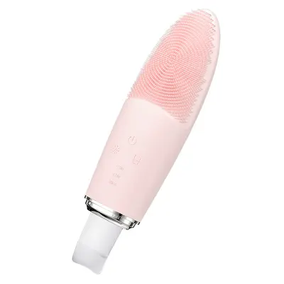 Silicone Hot Compress Facial Cleansing Device 3-in-1 Face Brush Electric Blackhead Remover Ultrasonic Skin Scraper Electric Cleansing Device - 7