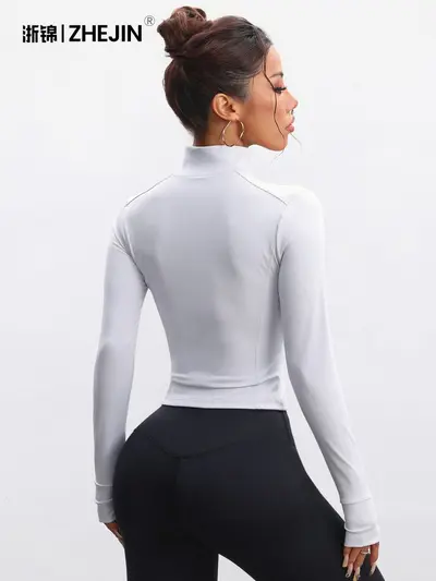 Women's Fitness Yoga Jacket Quick-Dry Autumn Top - 4