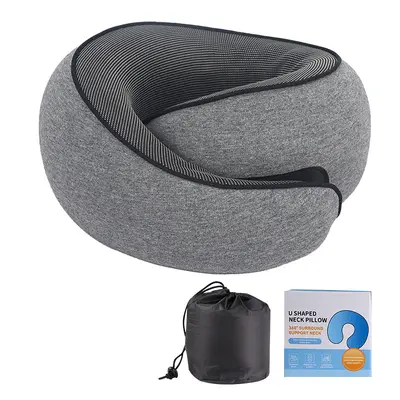 Cross-border best-selling U-shaped neck pillow, essential for travel, memory foam airplane headrest, ergonomic travel neck pillow for office use - 8