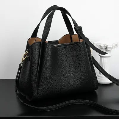 Weiche Damen-Schultertasche im Einkaufskorb-Stil - 5
