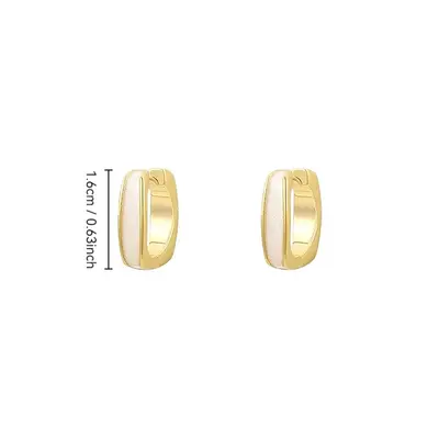 Luxury geometric drip glaze square ear cuff earrings