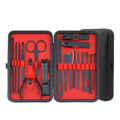 Stainless steel nail care kit, 18-piece
