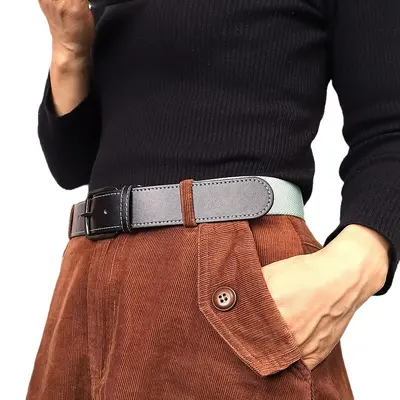 35mm Leder-Nylon Stretch-Gürtel für Herren und Damen Golf