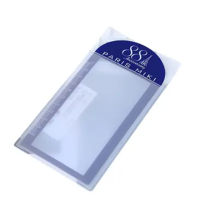 Kart tipi PVC el büyüteci, 3x, cetvelli yer imi, yaşlılar ve çocuklar için