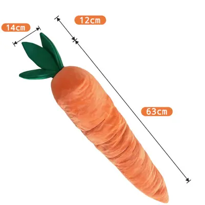Carrot Plush Dog Toy with Squeaker, Chew Toy for Large Breed Dogs - 7