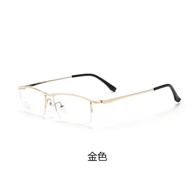 Men's Ultra-Light Pure Titanium Semi-Rimless Eyeglass Frame, Model 85148-1 - 10