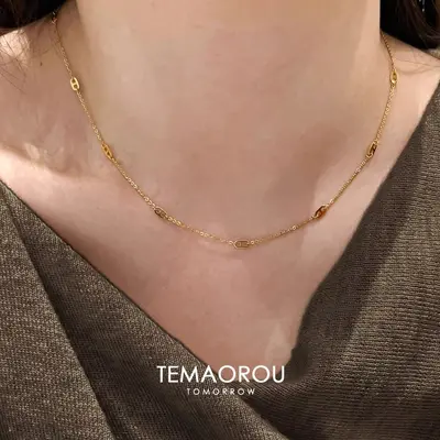 Ince stil boyun zinciri, choker kolye - 4