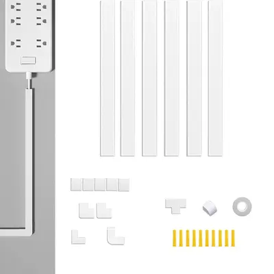 PVC Surface-Mounted Cable Trunking Set, Flame-Retardant, Self-Adhesive - 9