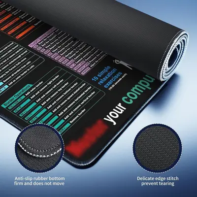 Shortcut Key XXL Mouse Pad, Foreign Language Series, Office Desk Pad