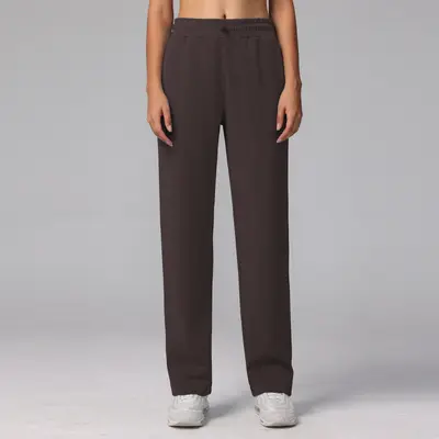 Kadın Modal Bol Paça Yoga Pantolonu, Yüksek Bel, Kumlu Yıkamalı, Uzun - 8