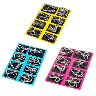 Metall-Lernspielzeug, Knobelpuzzle, 8-teiliges Ring-Set - 6
