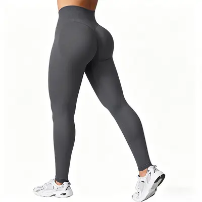Matte Seamless High-Waist Peach Butt Yoga Leggings, 9/10 Length - 13
