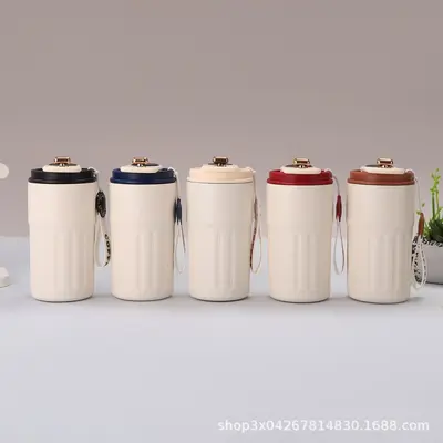 Smart Temperature Display 304 Stainless Steel Insulated Mug with Carry Handle - 3