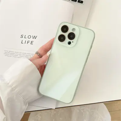 Macaron-Farben Handyhülle für iPhone 15 Pro Max, Glas, Sommer-Design