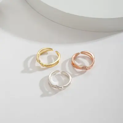 Zirkon yüzük, aşk düğümü tasarımı, kore tarzı, kadın moda - 4