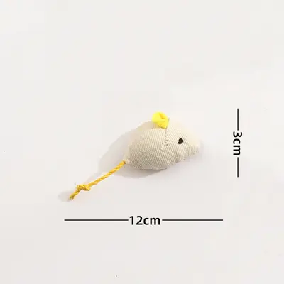 Plush Mouse Toy Set with Feathers, Durable Cat Toy - 6
