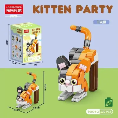 Cute Cat Assembly Building Block Set, Educational Toy for Children - 7