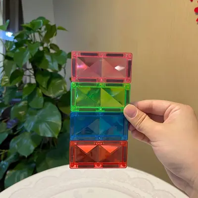 Renkli Pencere Manyetik Parça 7,5 cm Yedek Paket 3-6 Yaş Manyetik Blok Seti - 12