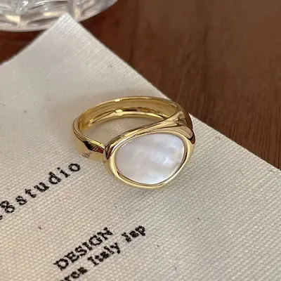 Smaragd-Ring, minimalistisches Design, japanischer Stil - 7