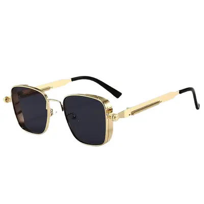 2025 Retro Square Frame Metal Sunglasses with UV Protection - 6