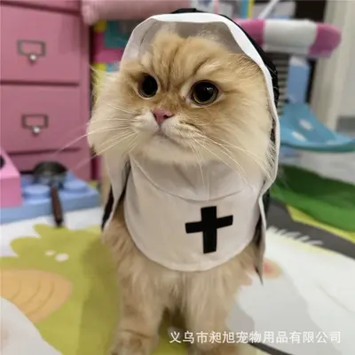 Cross-border Dog Nun Costume, Halloween Pet Dress-Up for Cats and Dogs, Funny COS Pet Photo Props, Cat Funny Clothes