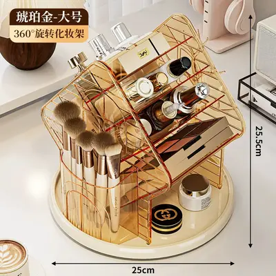 Rotating cosmetics organizer transparent luxury design - 7