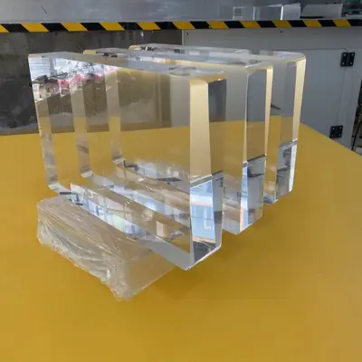 Transparent Thick Acrylic Sheet, Custom Milled and Polished, Edgeless