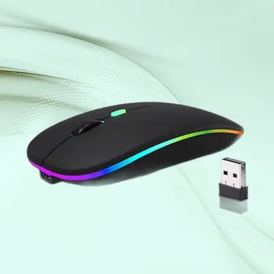 Fabrika çıkışlı sınır ötesi Bluetooth ışıklı mouse şarjlı sessiz ultra ince ofis tablet iş çift modlu kablosuz mouse