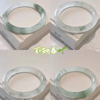 Neuer chinesischer Stil Glas Jade ähnlich Eis transparent Jingle Armreif, dicker runder Stab, Nischen Antikstil, vielseitiger dicker Armreif für beste Freunde.