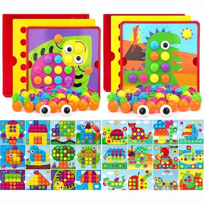 Children's Button Mushroom Nail Puzzle, Early Education Intelligence Toy