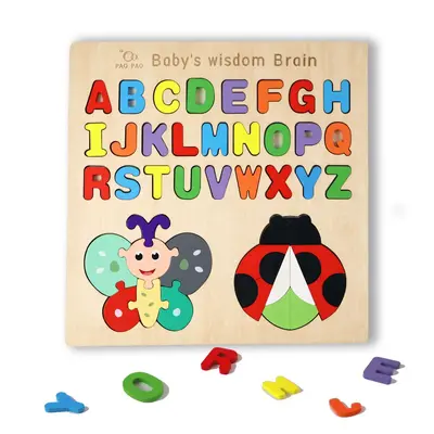 Ahşap Harf ve Sayı Eşleştirme Puzzle, Geometrik Şekiller Tutmalı Tahta - 7