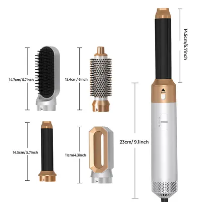 5-in-1 Hot Air Styler Brush Set for Straightening, Curling and Drying