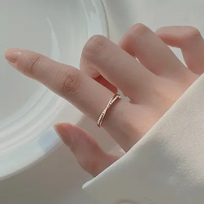 925 gümüş düz yüzük kadın, mat yüzey, minimalist - 8