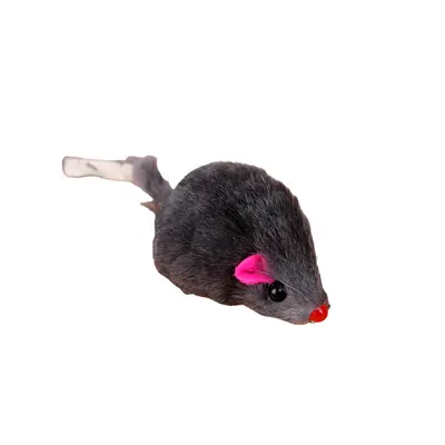 Simulated Plush Mouse Cat Toy with Rabbit Fur, Interactive Chew - 6