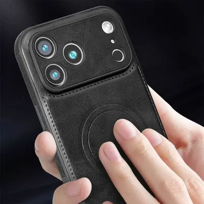 Lederhülle für Apple iPhone 18 Pro Max, magnetisch, stoßfest