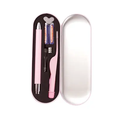 LED Stainless Steel Ear Pick Set with Metal Box, Tweezers, Baby Ear Cleaning Tool - 6