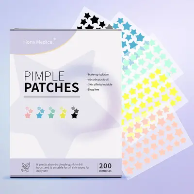 Star-Shaped Colorful Hydrocolloid Acne Patch with Portable Box - 11