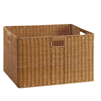 Taklit rattan dokuma saklama kutusu, elbise ve yorgan için