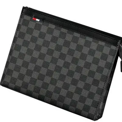 Herrenhandtasche mit Karomuster, Kulturbeutel - 6