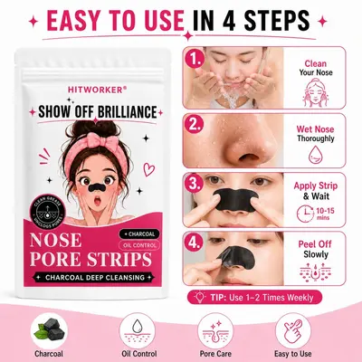 Charcoal Nose Strips, Pore Cleansing, 10/20/30 Pieces