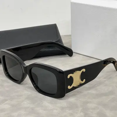 Wide Temple Square Sunglasses, Large Frame, Model 7802 - 7